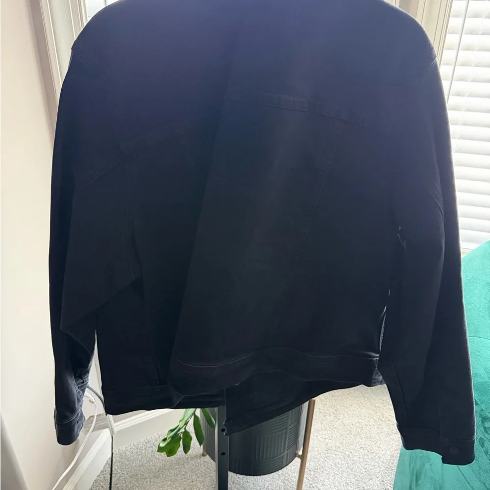 BNWT- Lane Bryant Plus Size- Black Stone Wash Denim Jacket- 24W